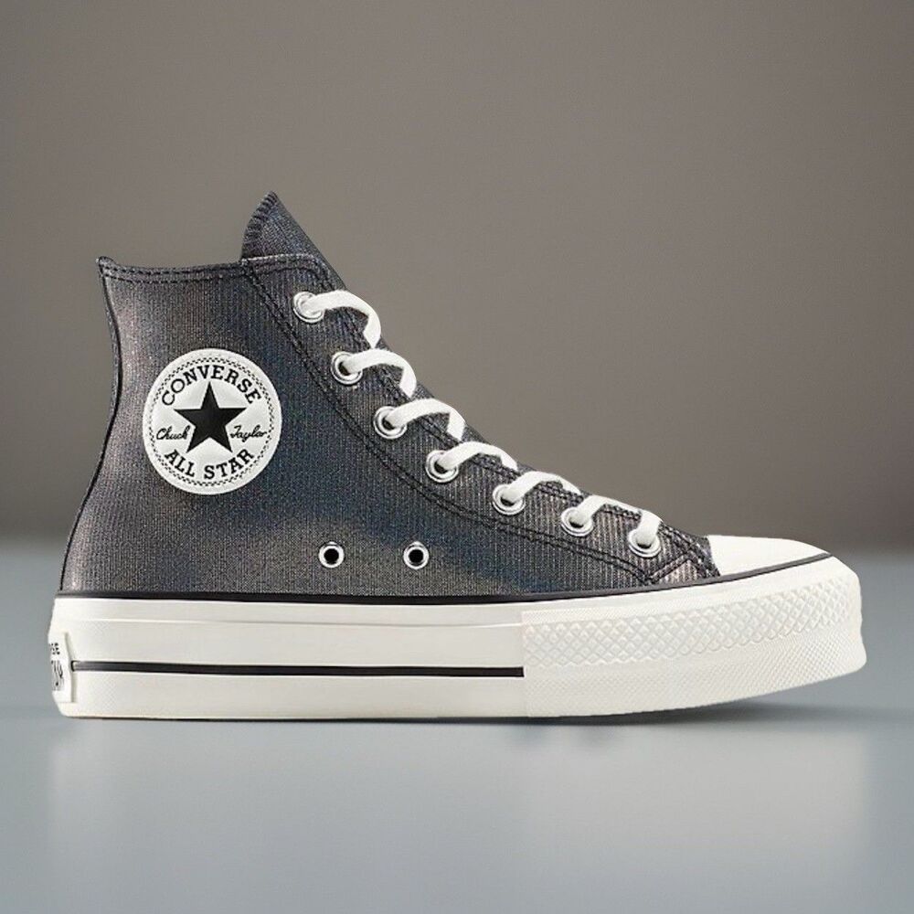Converse All Star Chuck Taylor Hi Lift Platform Sneaker Sparkle Sneakers 8 Women